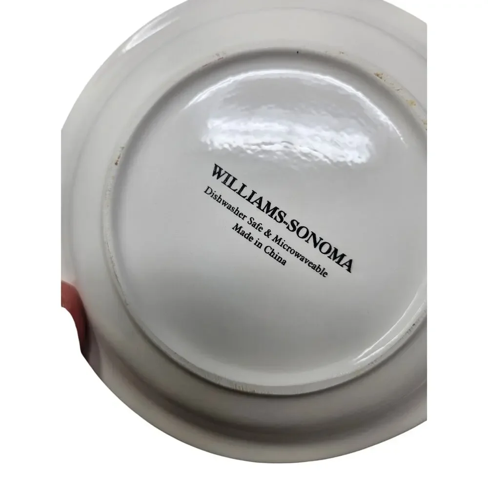 Set of 6 Williams Sonoma Snowman Dessert Plates Christmas Holiday Ceramic